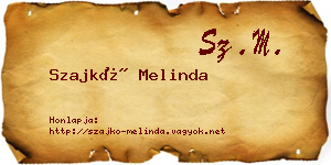 Szajkó Melinda névjegykártya