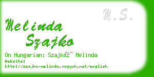 melinda szajko business card